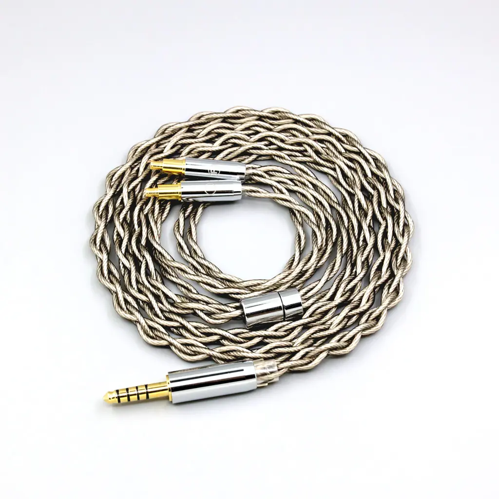 99% Pure Silver + Graphene Silver Plated Shield Earphone Cable For Audio Technica ATH-ADX5000 MSR7b 770H 990H A2DC LN007927