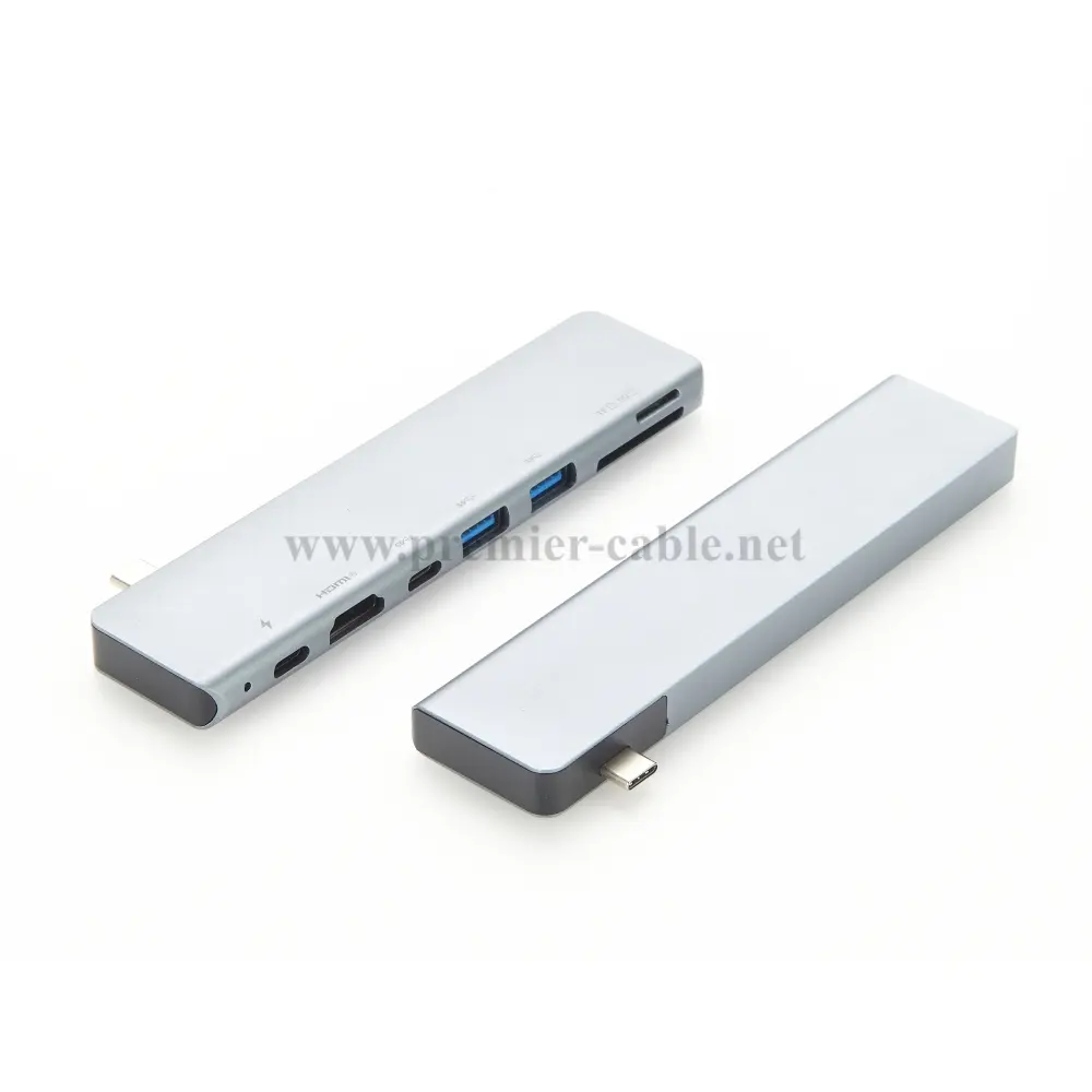 Plugable 7 in 1 USB C Hub Multiport Adapter USB Type C hub with 4K@30Hz HD USB C Dongle for MacBook Windows Type C Laptops