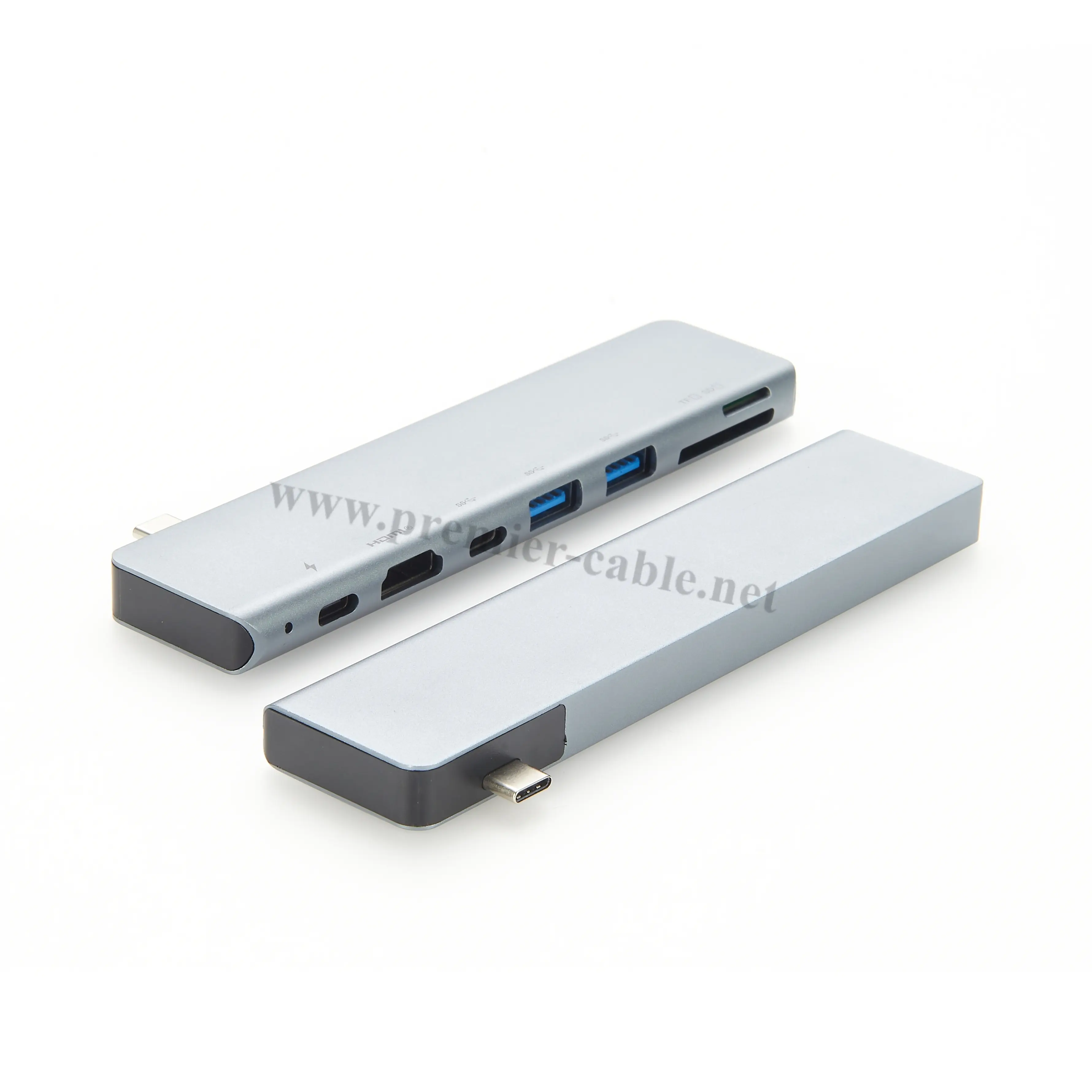 Plugable 7 in 1 USB C Hub Multiport Adapter USB Type C hub with 4K@30Hz HD USB C Dongle for MacBook Windows Type C Laptops
