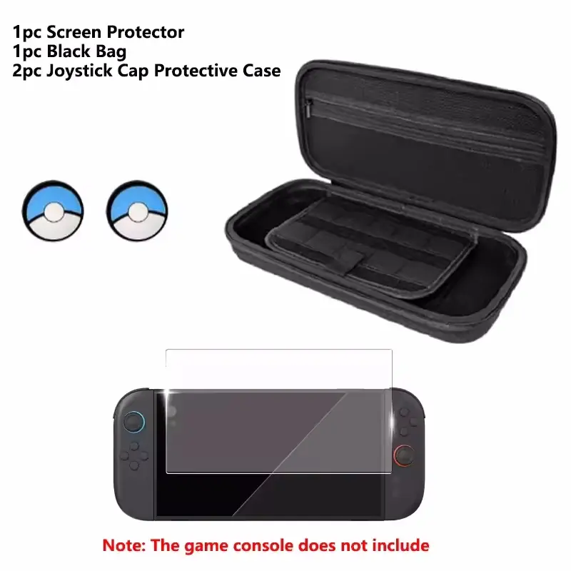 For Switch 2 Accessories With Screen Protector Tempered Glass Joystick protection cap Storage Travel Bag Crystal Case Accessory