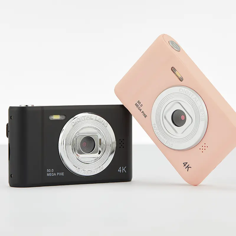 4K Mini Retro Camera 2.4 Inch IPS Screen Photography Camcorder with Flashlight Outdoor Front Rear Cam Child Entry-Level Camera