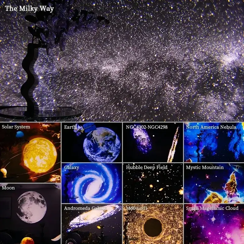 New Star Projector Galaxy Light 13 in 1 Planetarium 360° Rotating Aurora Night Light Lamp for Bedroom Starry Sky Kids Adult Gift