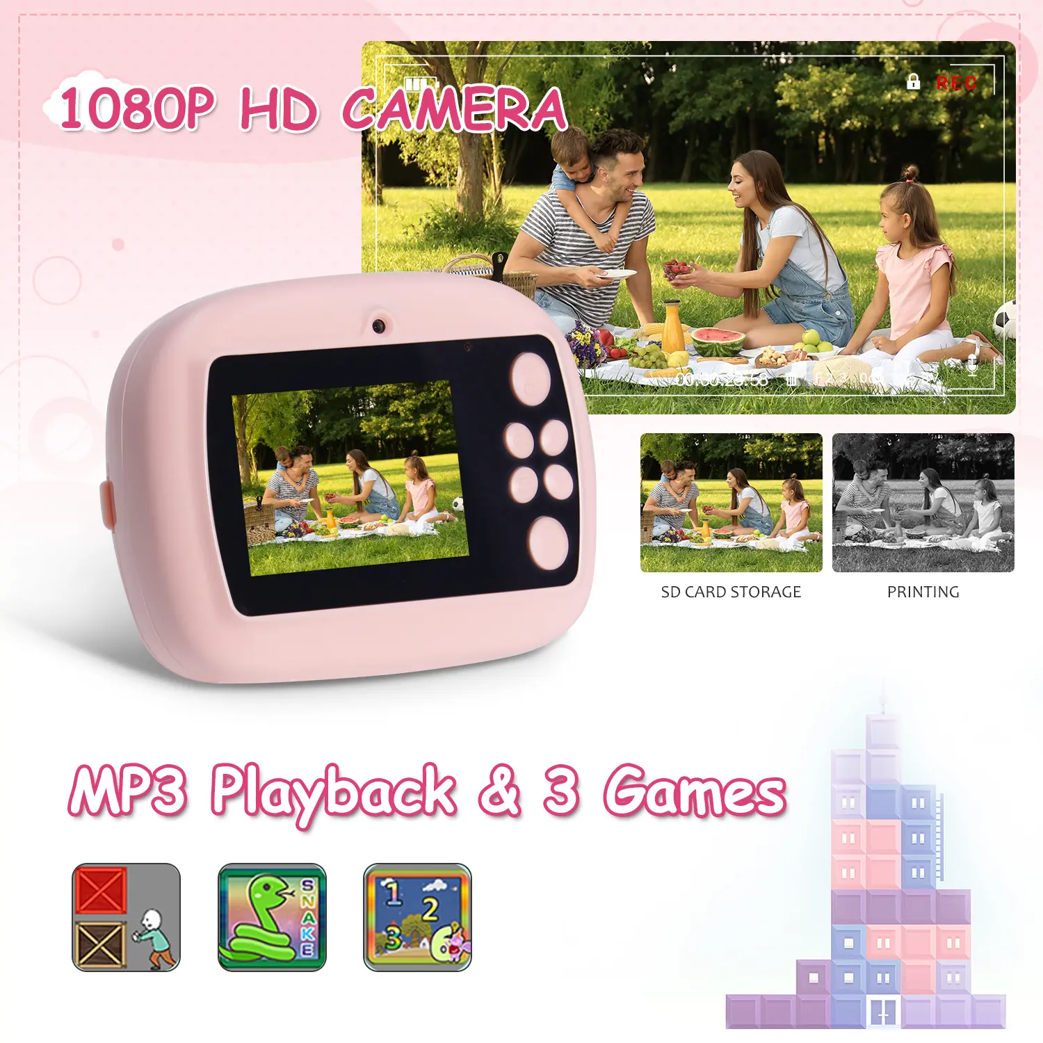 Thermal Paper Printing Camera Photo Camera for Kids Photographic Cameras Photocamera Portable Thermal Printer Tool for Children