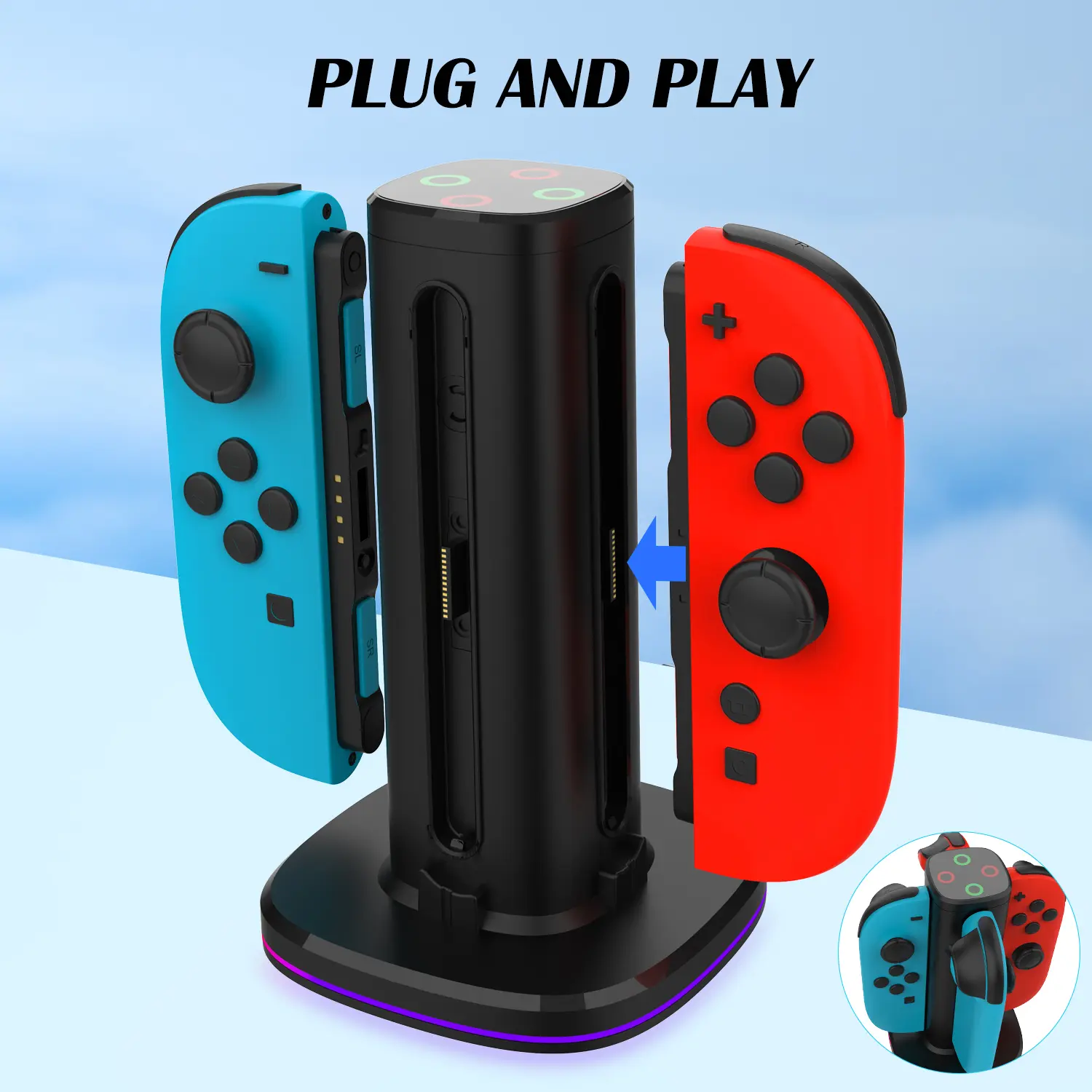 Wireless Magnetic Charger for NS2 4-in-1 Magnetic Charging Station for Switch 2 Joy con Accessories Switch2 Fast Charging Stand
