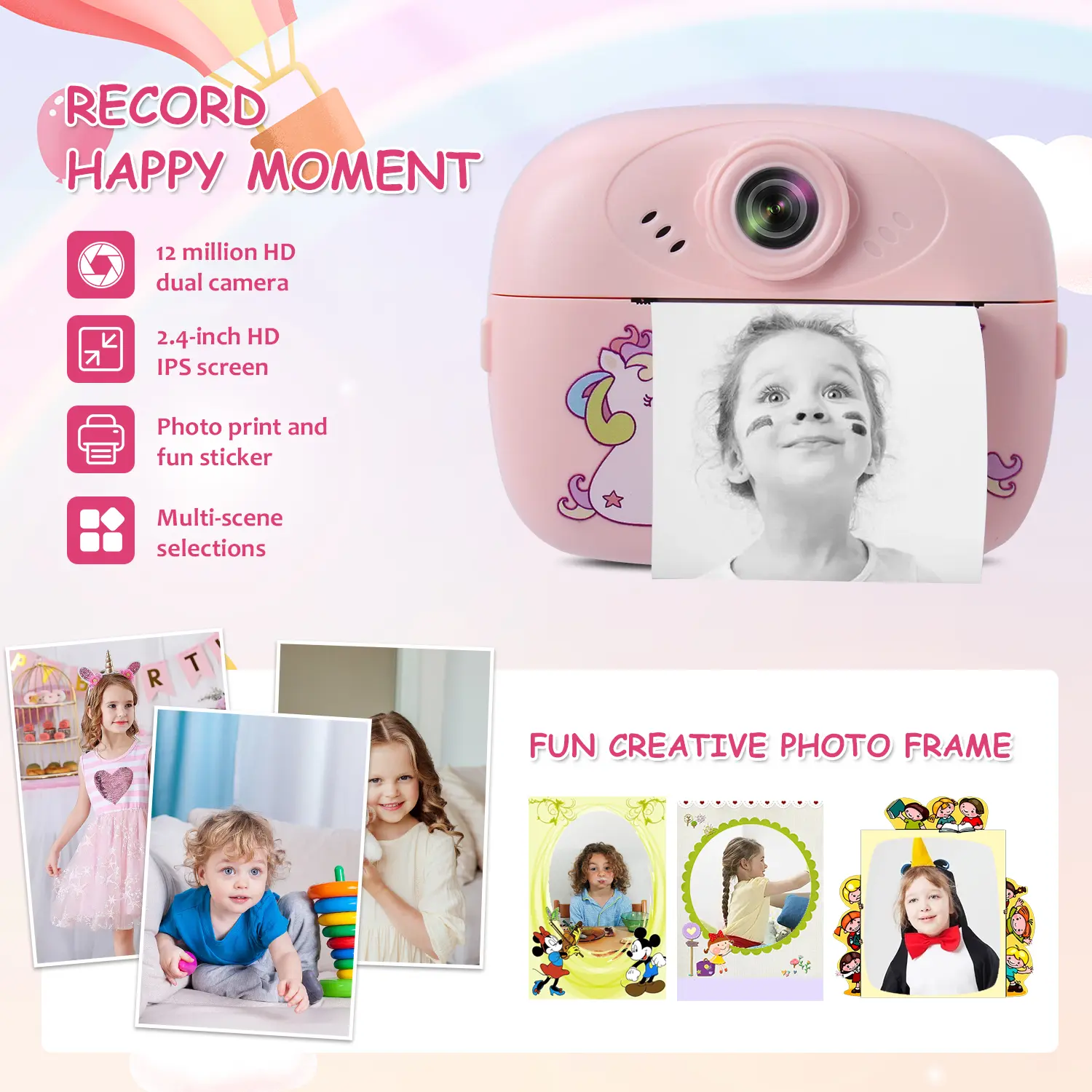 Thermal Paper Printing Camera Photo Camera for Kids Photographic Cameras Photocamera Portable Thermal Printer Tool for Children