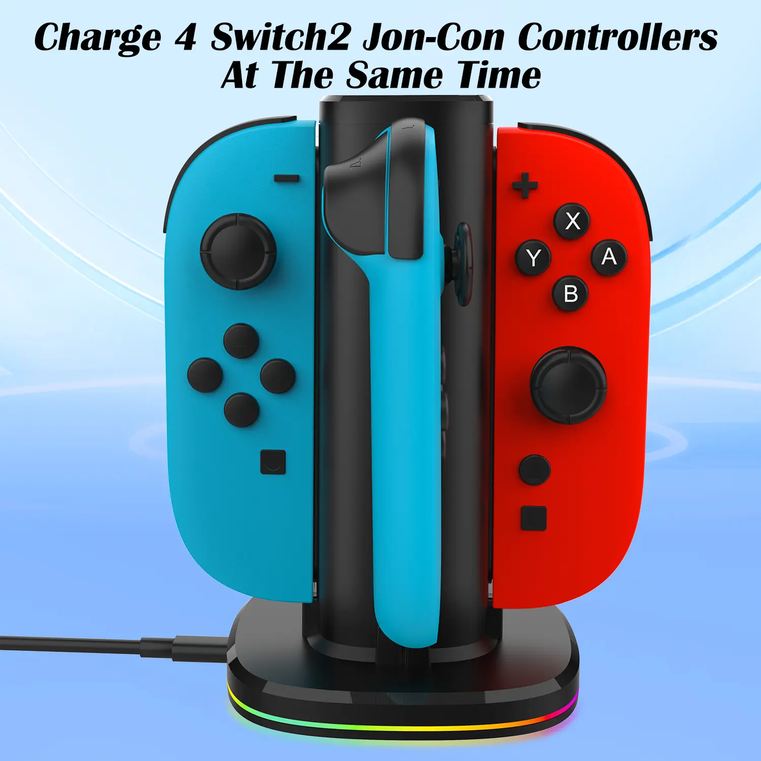 Wireless Magnetic Charger for NS2 4-in-1 Magnetic Charging Station for Switch 2 Joy con Accessories Switch2 Fast Charging Stand