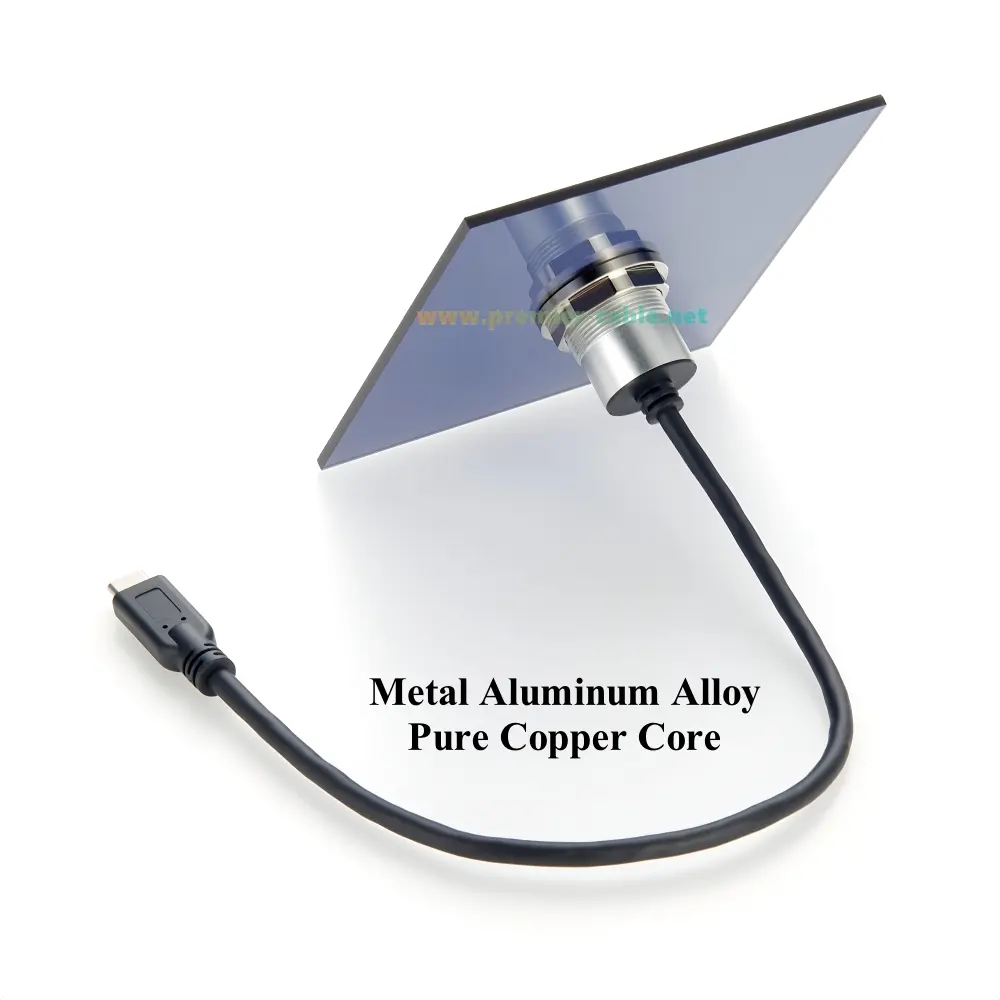 USB 3.1 Type-C Male to USB 2.0 A Female Flush Panel Mount Cable Threaded Type-A to USB C Extension Cord for Data Transfer/Charge