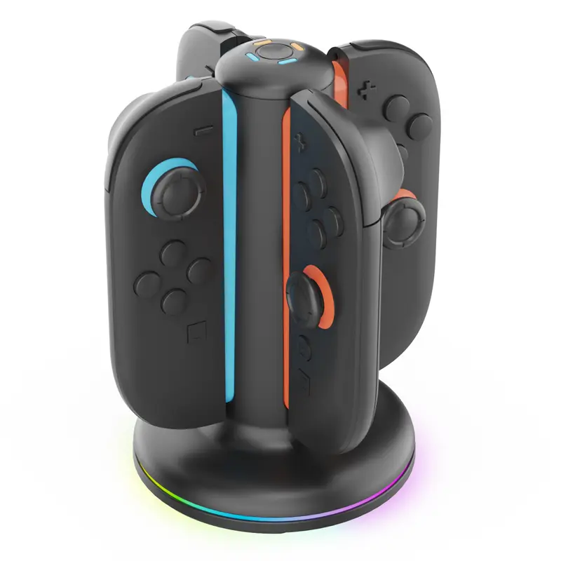 4 in 1 Magnetic Controller Charger Stand Station with Lights Charging Dock for Nintendo Switch2 Joy-Con Handle Charging Dock