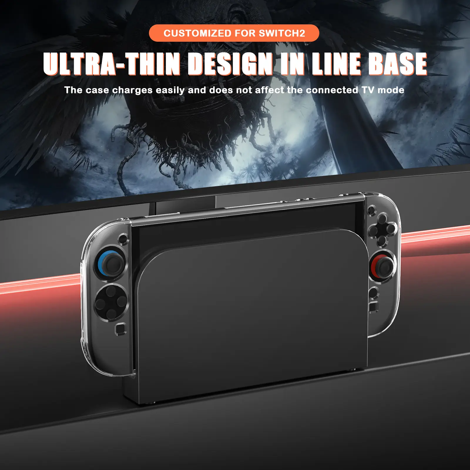 PC Hard Clear Frame Protector Case Transparent Antiscratch Crystal Shell Skin Case Cover for Nintendo Switch 2 Console Accessory
