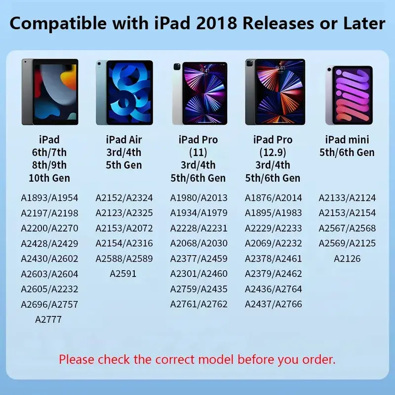 For Apple Pencil 2 1 with palm rejection tilt sensitivity stylus pen for 2018-2025 iPad 6/7/8/9/10, mini 5/6,Air3/4/5, pro 11/12