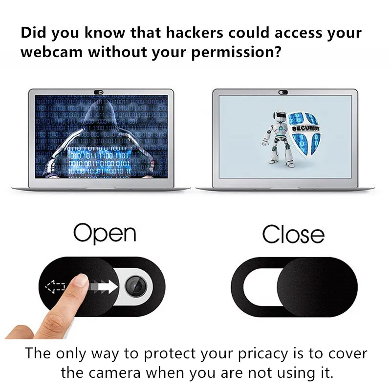 Webcam Cover Shutter Slider ABS Camera Cover for iPad Tablet Webcam Laptop PC Camera Mobile Phone Lenses Privacy Cam Sticker