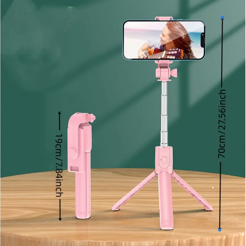 Wireless Selfie Stick Tripod Stand with Light Bluetooth Remote Extendable Tripod for iPhone Mobile Phone TikTok Live Streaming