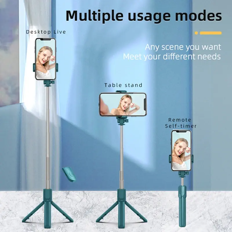 Wireless Selfie Stick Tripod Stand with Light Bluetooth Remote Extendable Tripod for iPhone Mobile Phone TikTok Live Streaming