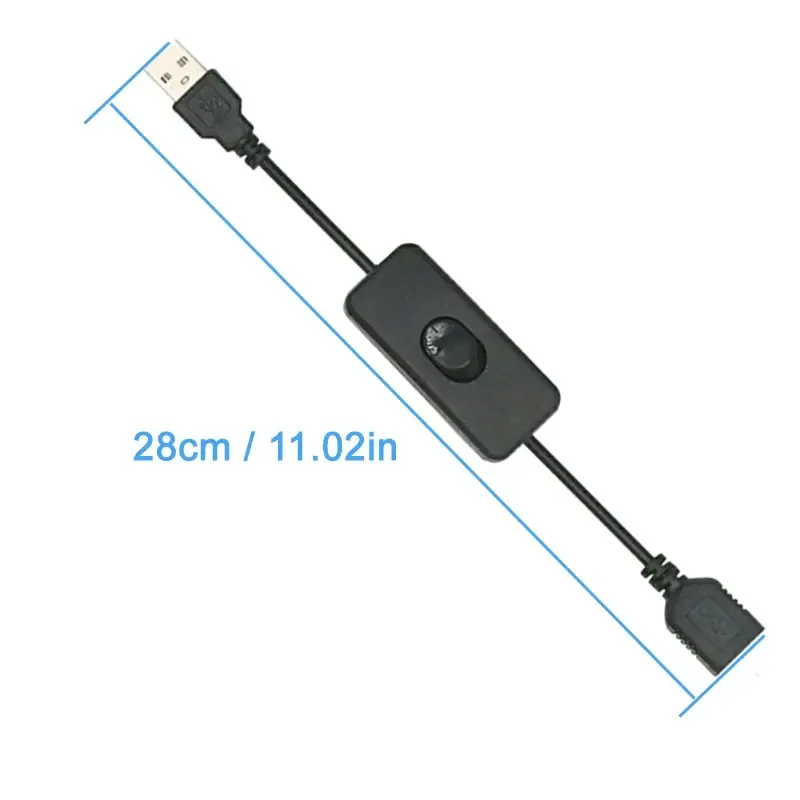 New 28cm USB Cable with Switch ON/OFF Cable Extension Toggle for USB LED String USB Gadget USB Power Supply Device Tools