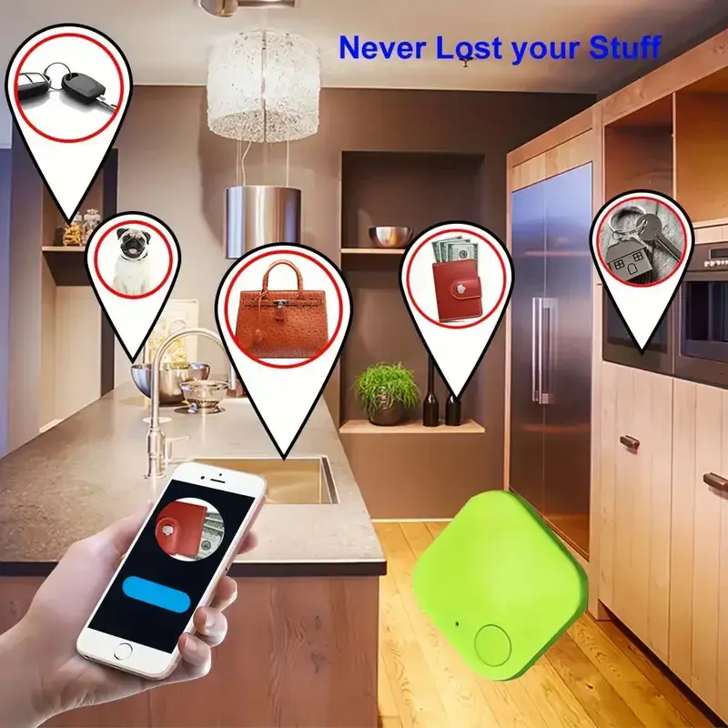 Mini GPS Tracker Bluetooth 5.0Anti-Lost Device Square Voice Control For Key Finder Kid Pets Real Time Tracking GPS Truck Locator