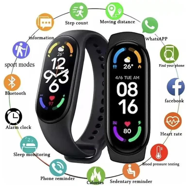 M7 Smart Watch Men Women Fitness Tracker Watch Heart Rate Blood Pressure Monitor Smartwatch Sports Waterproof Watches Smart Band