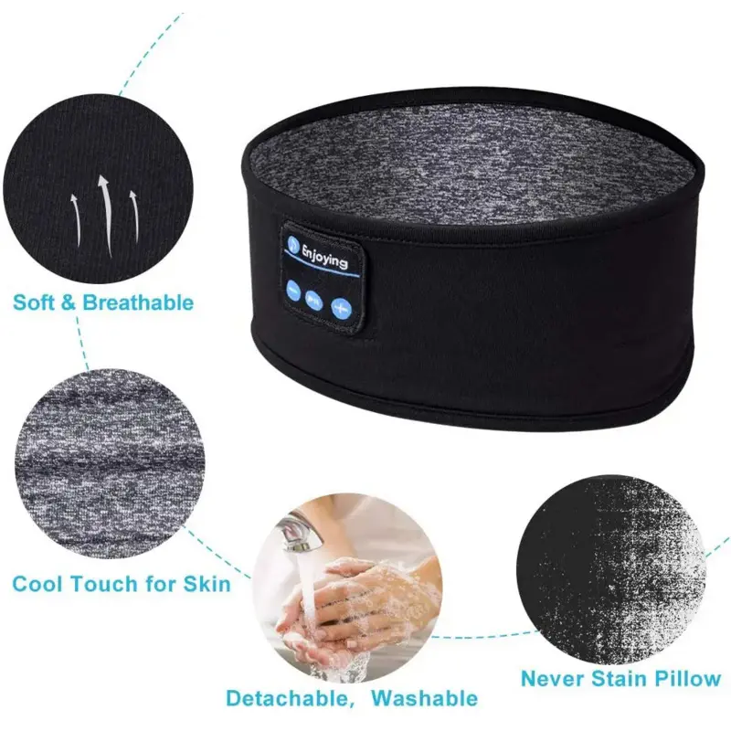 2025 Bluetooth Earphones Sports Sleeping Headband Elastic Wireless Headphones Music Eye Mask Wireless Bluetooth Headset Headband