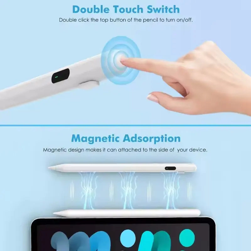 Universal Stylus Pen Rechargeable Sensitive Tablet Touch Screen Pen Drawing Writing for Android/iOS with Power Display