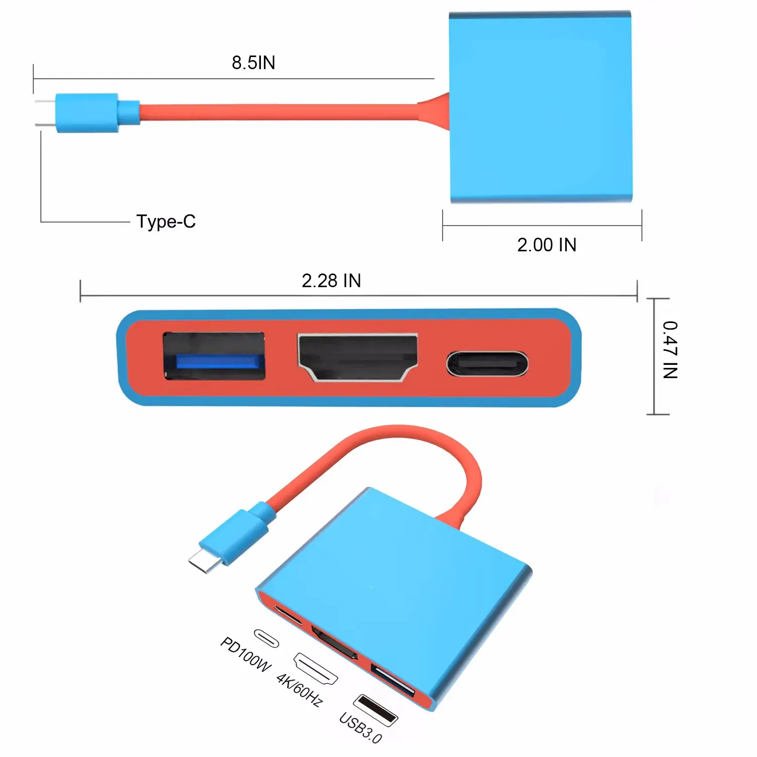 3 in1 Portable For Switch Dock TV Dock for Switch 2 Portable Docking Station Type-C to HDMI-compatible USB 3.0 Hub Accessory