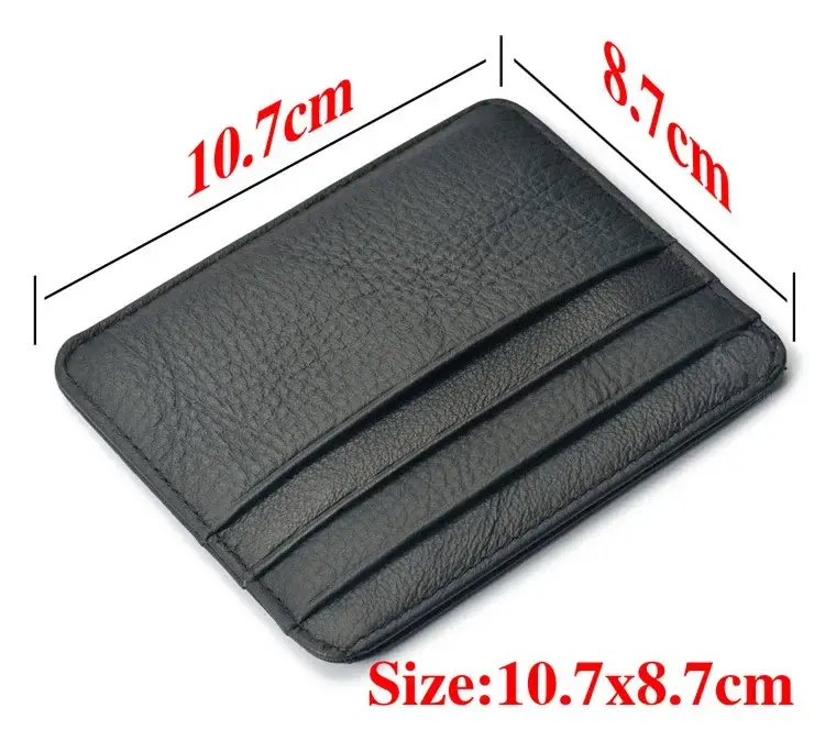 Import Cowhide Leather Lichi Pattern Men's Wallet Sort Woman Credit Card Vintage Style Credit Card Holder Cash Purse lambskin