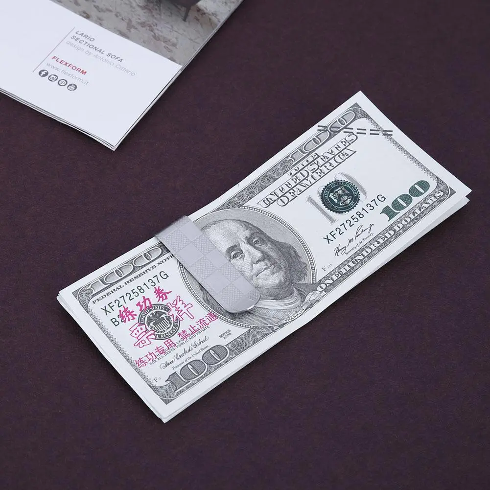 1-10PCS Vintage Stainless Steel Money Clip Wallet Thickness Men Cash Bill Clamp Holder ID Credit Card Folder For Male Mini Purse