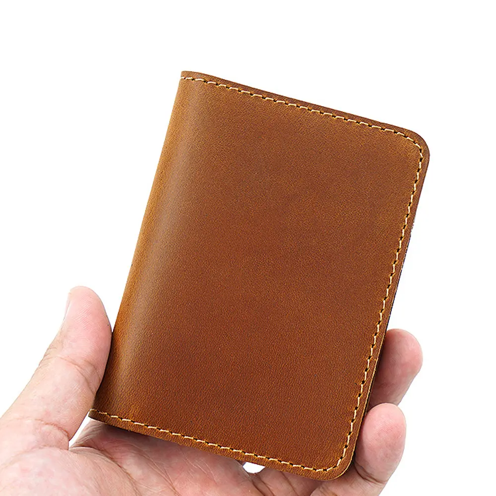 Vintage Handmade Men's Leather Billfold Wallet Card Holder Multi-Slot Organizer