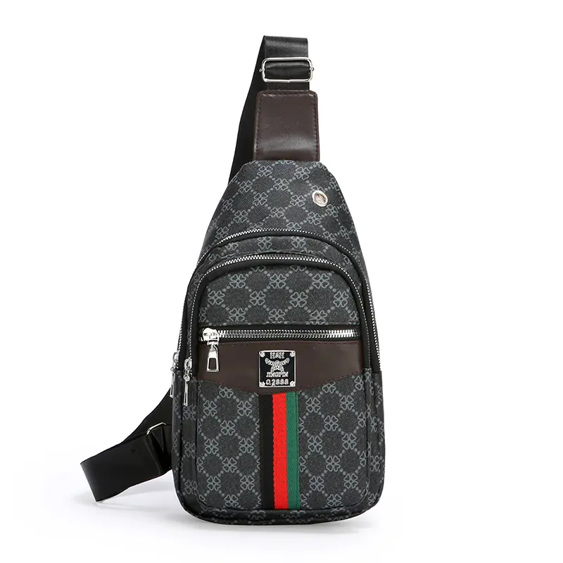 2025Men's Casual Messenger Bag Multi-Pocket Crossbody Shoulder Bag Lightweight Chest Bag with Port & Earphone Hole