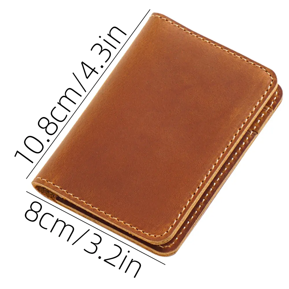 Vintage Handmade Men's Leather Billfold Wallet Card Holder Multi-Slot Organizer