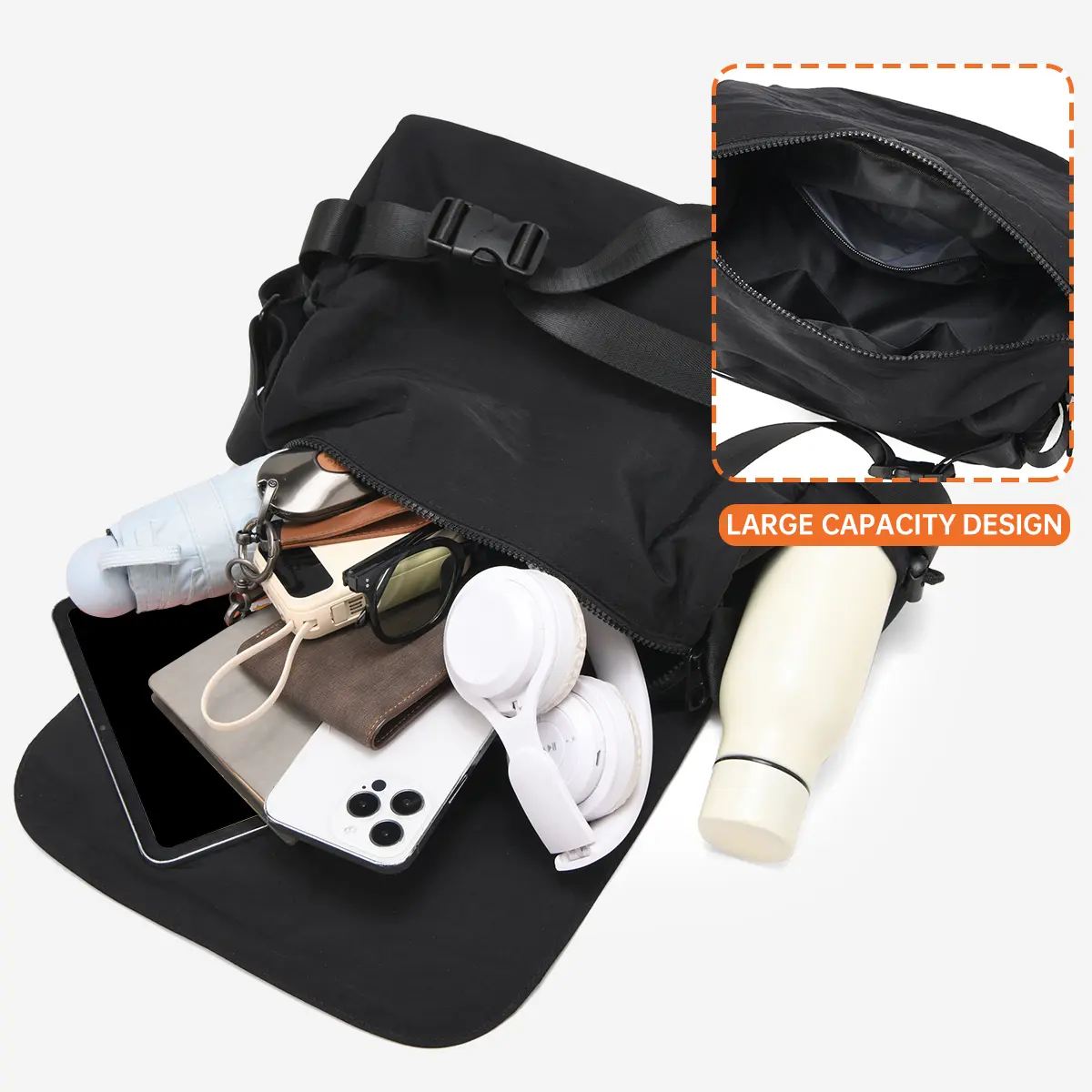 Men's Bag Shoulder Bag Work Clothing Tablet Crossbody Bag Casual Cross-Shoulder Free Shipping Messenger Bag 2025 New Black College Student Class Bag