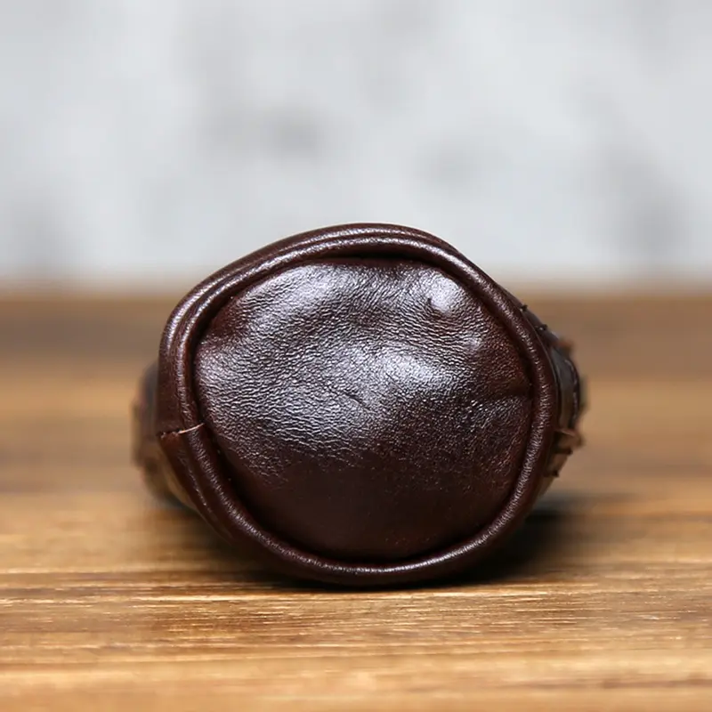 NZPJ Retro Genuine Leather Key Bag Natural Head Layer Cowhide Small Wallet Storage for Women Men Car Key Organizer