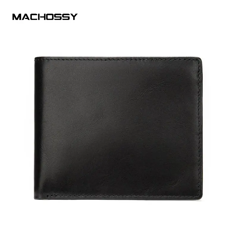 Soft Genuine Leather Wallet Men's Cow Leather Wallets Man Small card holder Wallets Balck Short Purse for Male