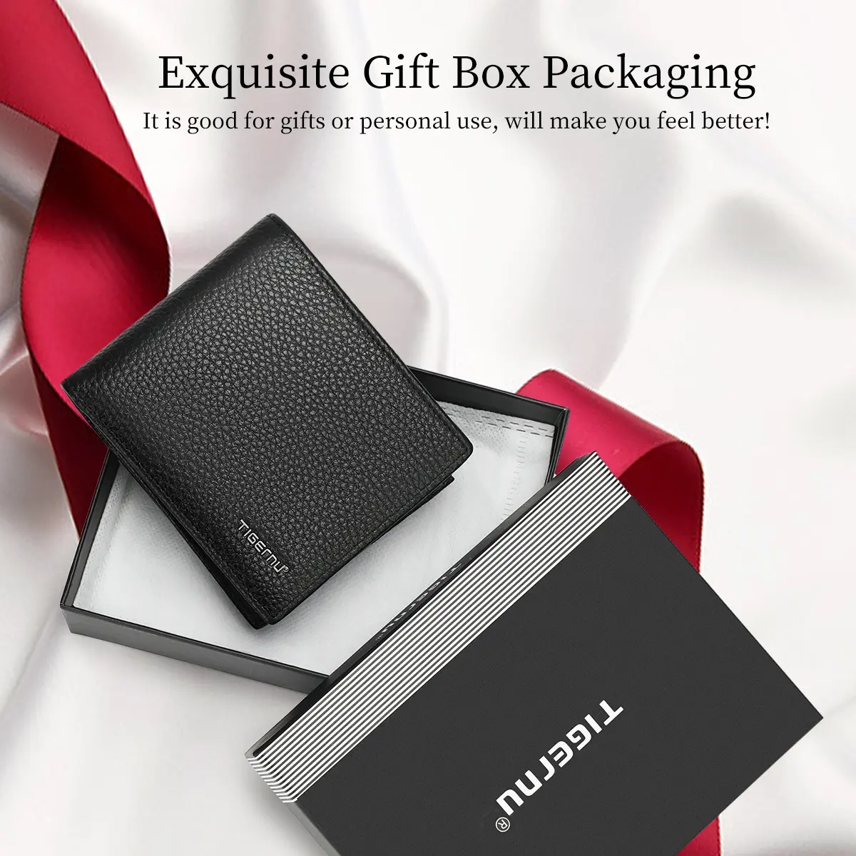 Tigernu 100% Genuine Leather Men Wallet Designer Men's Purse Card Wallet For Men Small Money Bag High Quality Luxury Male Wallet