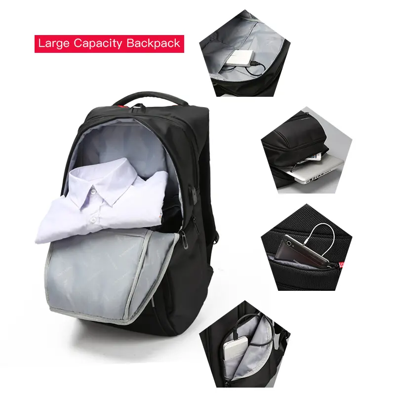 Kingsons Waterproof Men Women Backpack Type-A USB Charge Male Female School Backpacks Anti-theft Laptop Backpack 15.6,17.3 inch