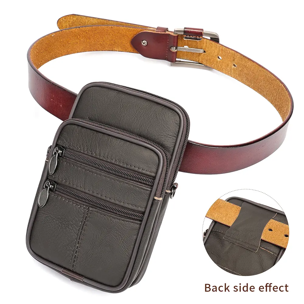 WESTAL Small Genuine Leather Men's Shoulder Bag for Phone Belt Pouch Black Leather Messenger Crossbody Bags Mini Bags Male 3013