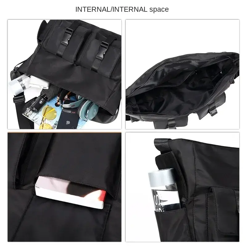 Large Capacity Waterproof Messenger Shoulder Bag Men Casual Crossbody School bag for Teenage Outdoor Black Travel Bags New bolso