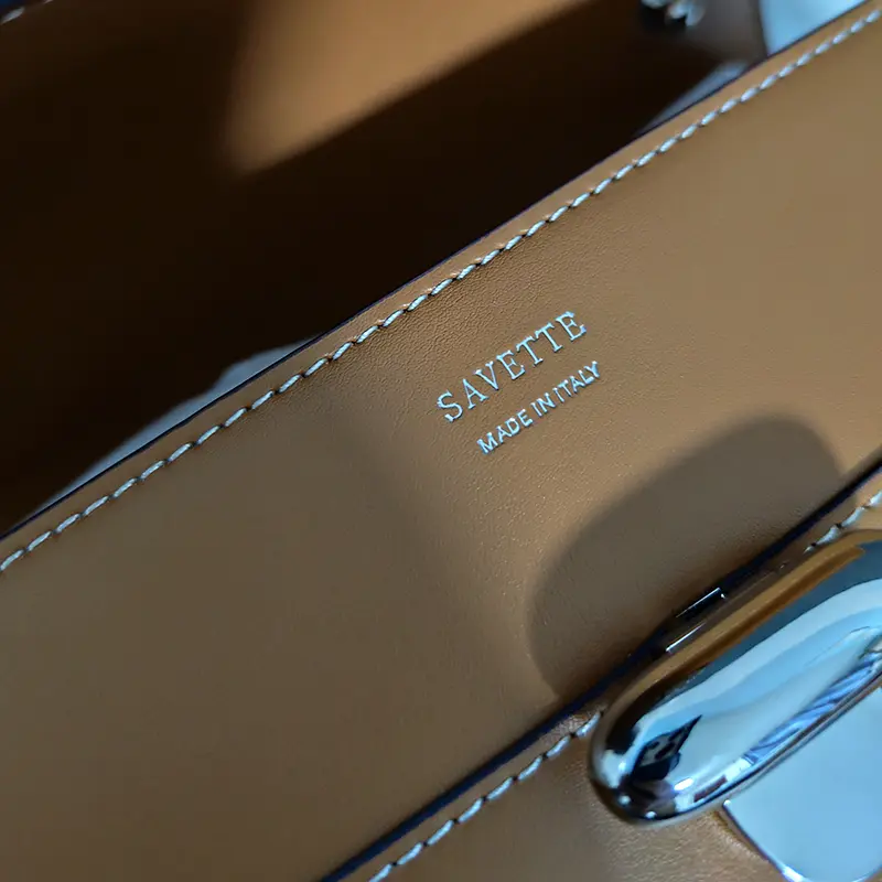 SAVETTE 2025 Brand Genuine Leather Symmetry 19 New Shoulder Bag Women's Simple Handbag Small Square Bag Baguette Row Tote Bags