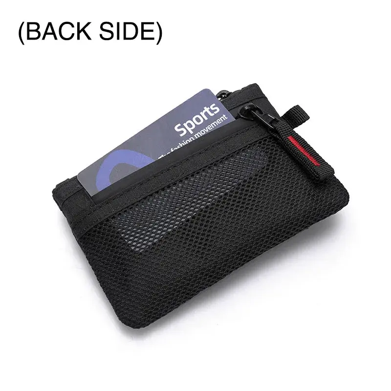 Rfid Credit Card Holder Men Wallets Luxury Nylon Slim Wallet Zipper Key Card Case Male Tactical Purse Coin Purse With Carabiner