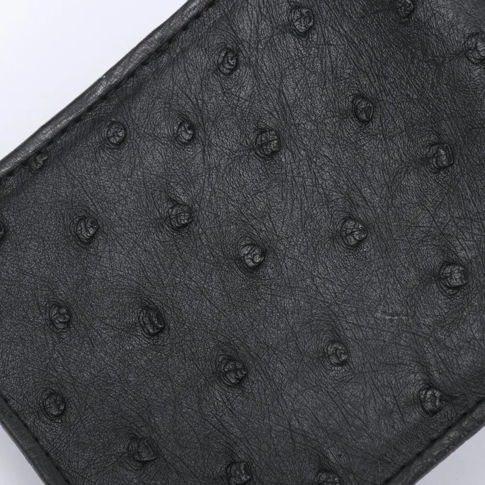 New Fashion Business Men's Ostrich Leather Wallets Genuine Leather Short Organizer Wallet Boy Brand Luxury Card Holder Purse