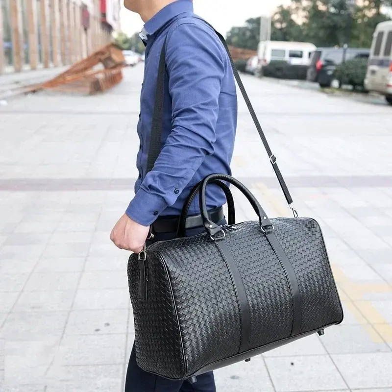 MARKROYAL Large Capacity PU Leather Travel Bag Waterproof Tote Luggage Multifunctional Duffle Bags Shoulder For Men Dropshipping