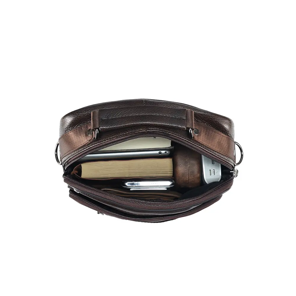 JOYIR Genuine Leather Men Messenger Sling Bag Satchel Bags for Male Multifunction Shoulder Bags Casual Crossbody Bag Handbag