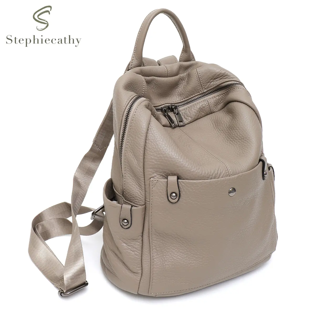 Real Genuine Leather Daily Backpack Women Men Spacious Multi Pockets Fashion Casual Versatile Knapsack Travel Business College
