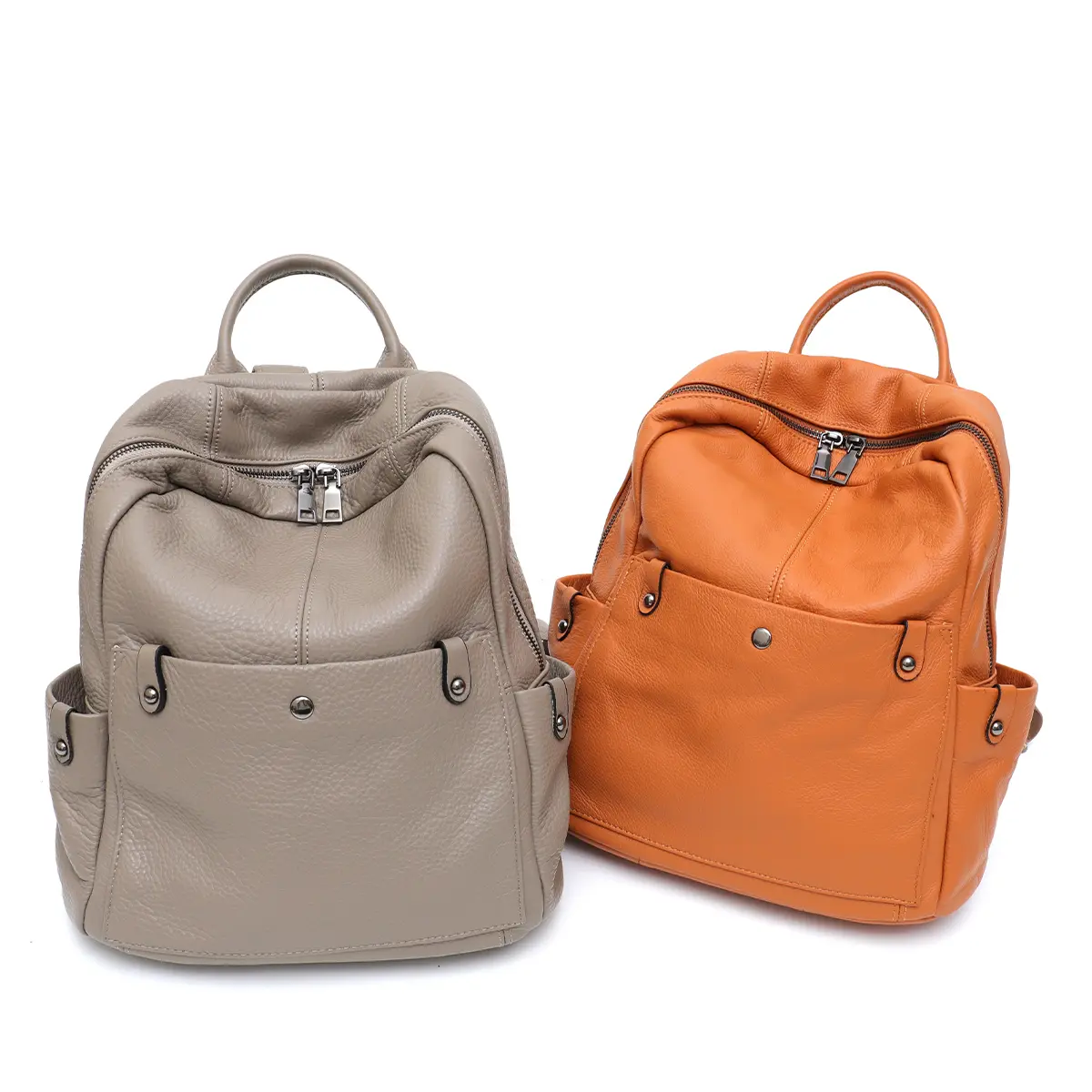 Real Genuine Leather Daily Backpack Women Men Spacious Multi Pockets Fashion Casual Versatile Knapsack Travel Business College