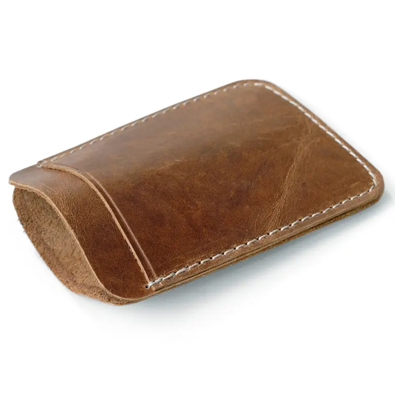 Thin Genuine Leather Money Clip Mini Wallet Men Credit Card Slot Slim Bills Metal Cash Clamp for Man Small Billfold Holder