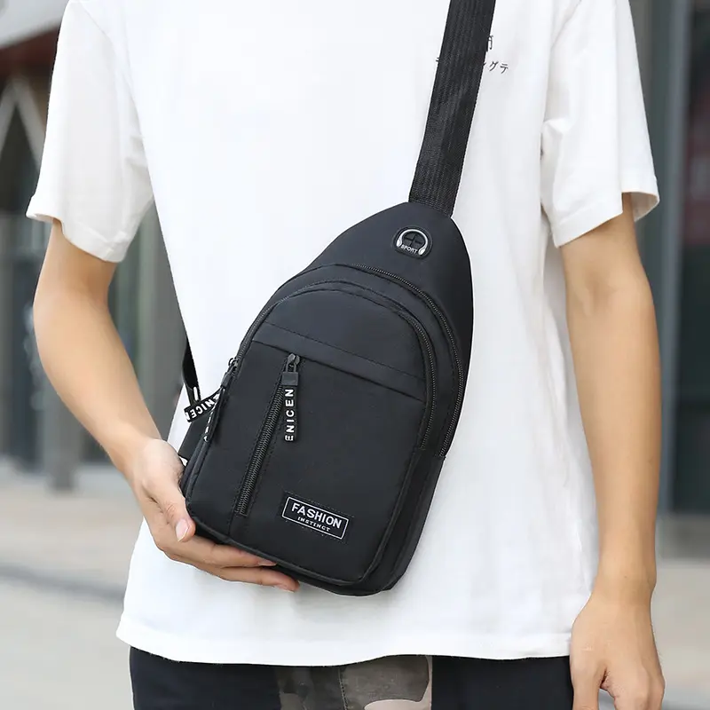 2025 New Multifunctional Chest Bag Men's Fashion Trend Oxford Cloth Shoulder Bag Korean Style Casual Waterproof Messenger Bag