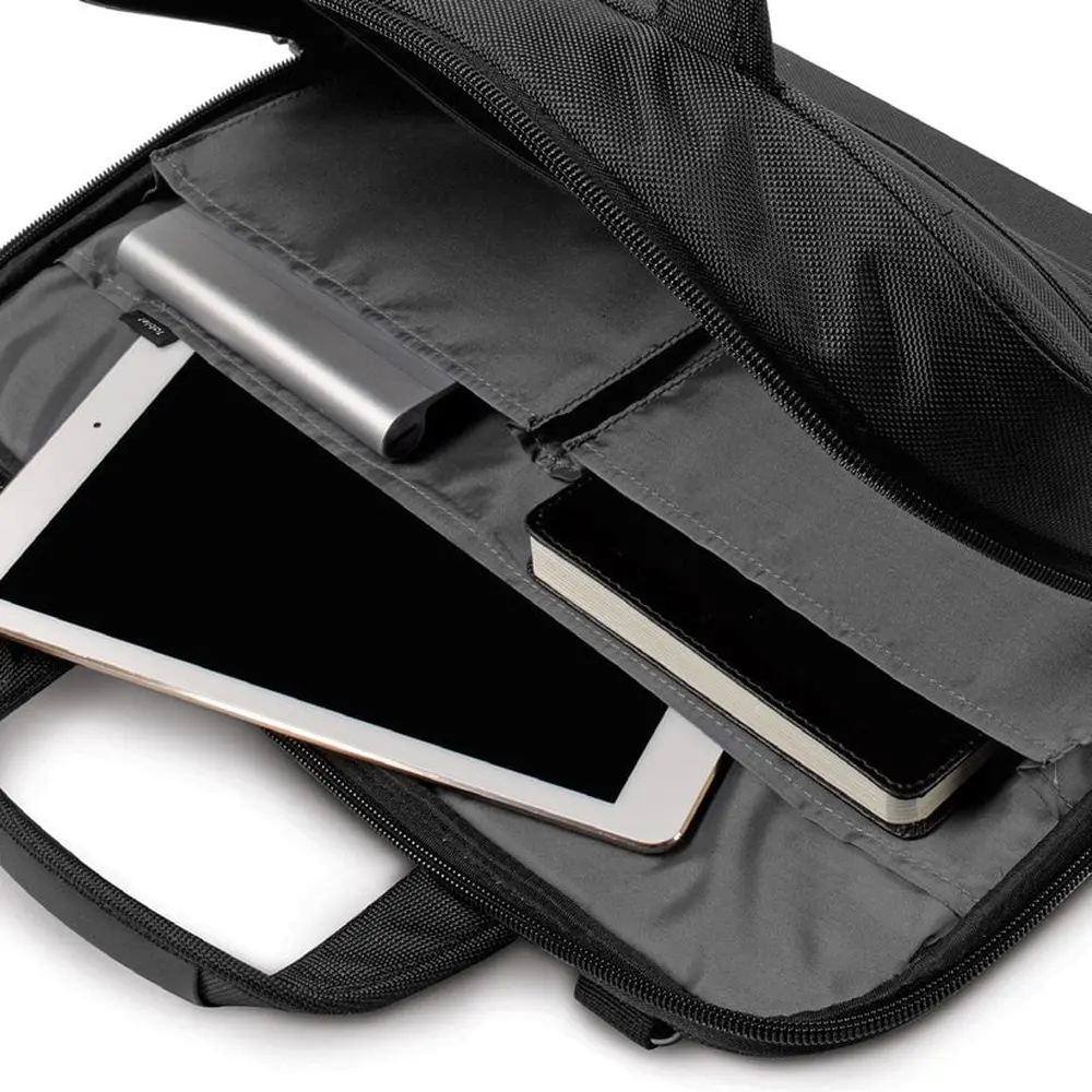 Executive Briefcase with Unbreakable Zipper USB Charging Port Padded Compartments Adjustable Shoulder Straps Trolley Strap