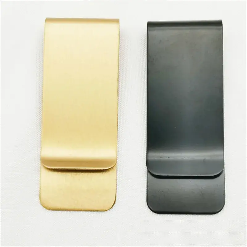 Vintage Solid Brass Money Clip Wallet Thickness Metal Men Cash Bill Clamp Holder ID Credit Card Folder For Male Mini Purse