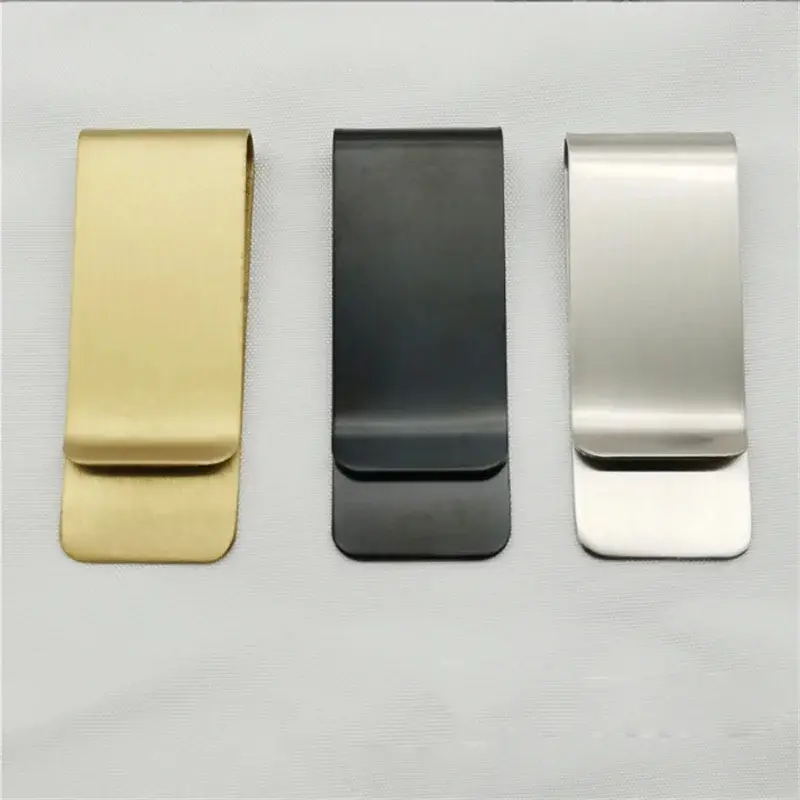 Vintage Solid Brass Money Clip Wallet Thickness Metal Men Cash Bill Clamp Holder ID Credit Card Folder For Male Mini Purse
