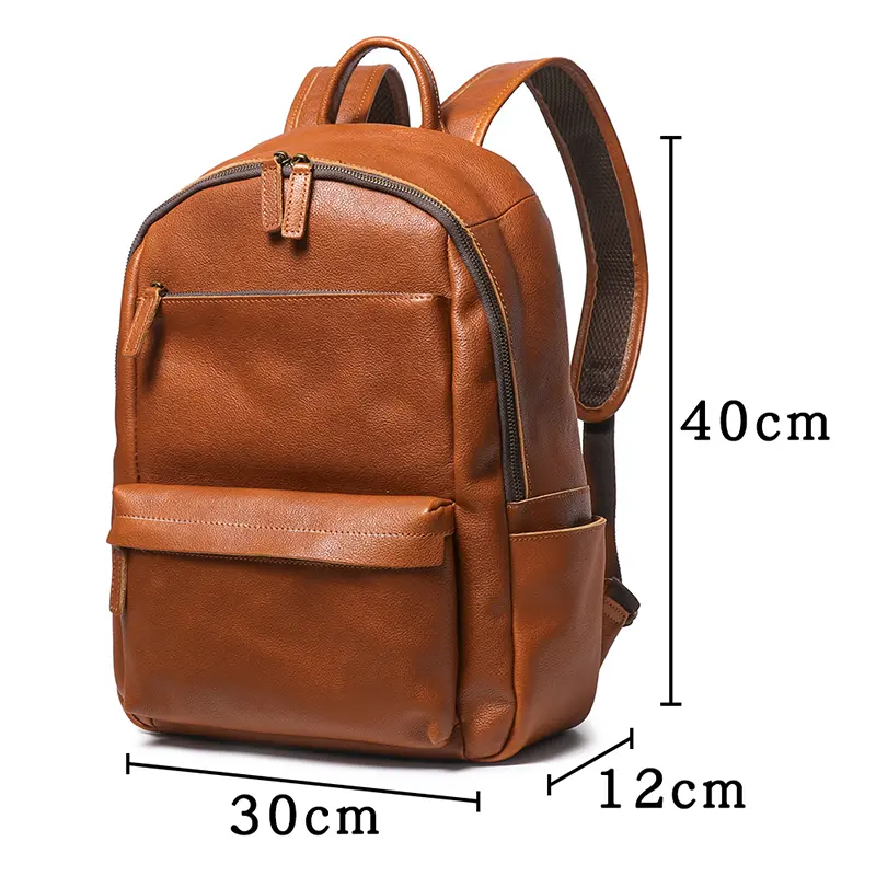 Men's Leather Backpack Travel Satchel Shoulder Bags Unisex College School Bags 14 Inch Laptop Bag Women's Sports Backpacks