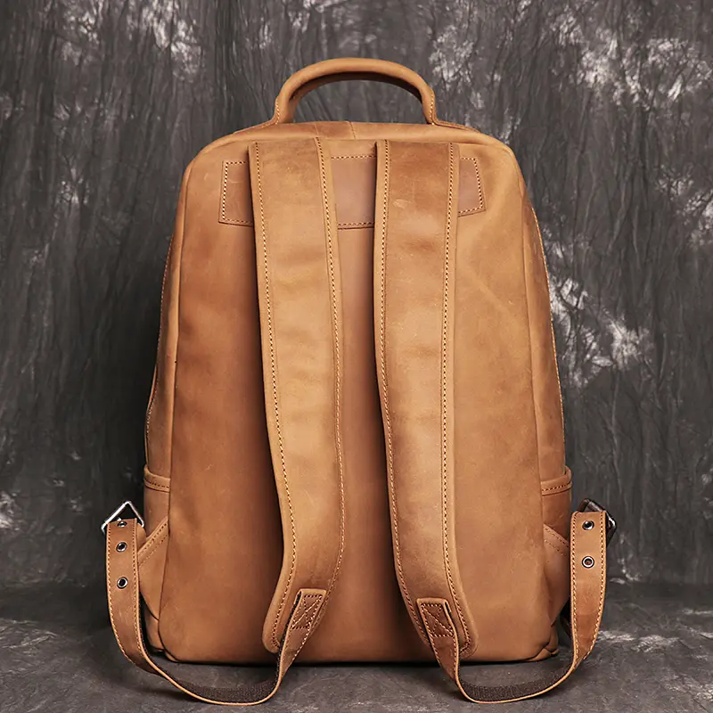 Vintage Simple Men's Genuine Leather Backpack 2022 New Cowhide Outdoor Travel Backpack Large Capacity Computer Bag