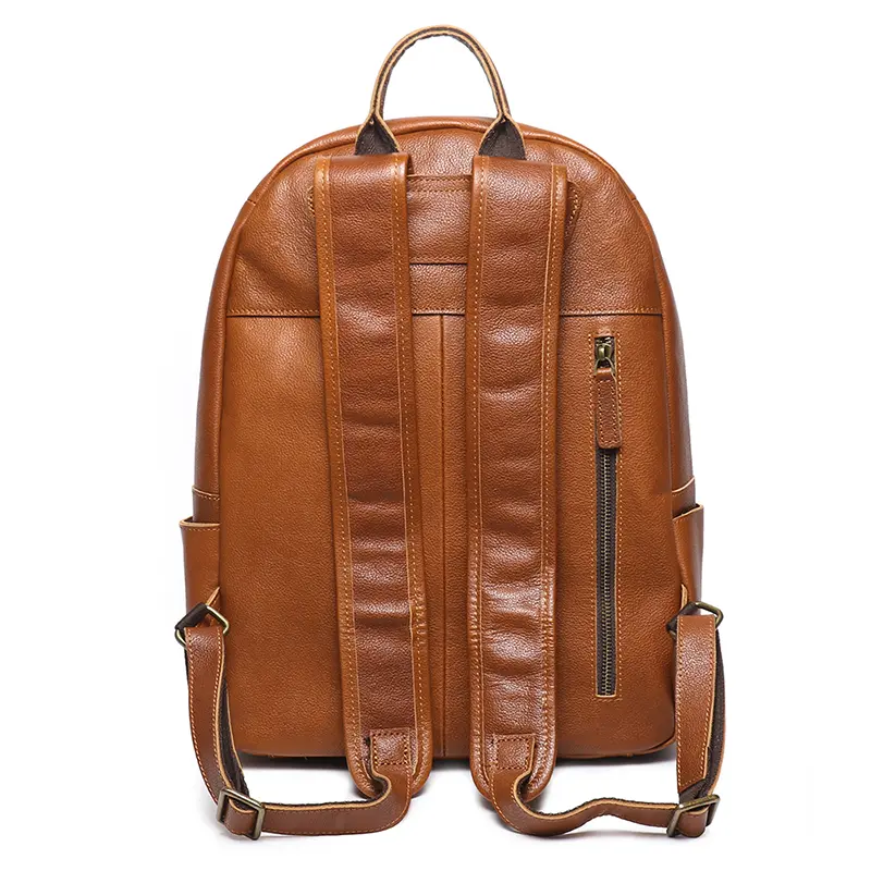 Men's Leather Backpack Travel Satchel Shoulder Bags Unisex College School Bags 14 Inch Laptop Bag Women's Sports Backpacks
